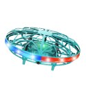Dron UFO Sterowany Ręką RC Światła LED Turkusowy