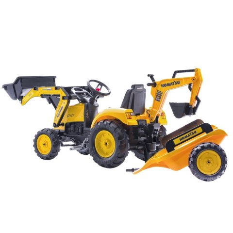 FALK Traktor na Pedały Koparka KOMATSU Łyżka + Przyczepa od 2 lat