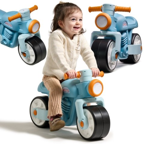 Falk Jeździk Biegowy Ciche Koła Motor Retro Niebieski 1+