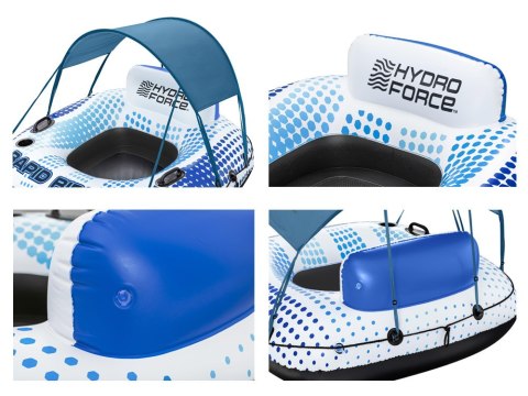 Koło z oparciem daszek Bestway dmuchany ponton 123cm 43725