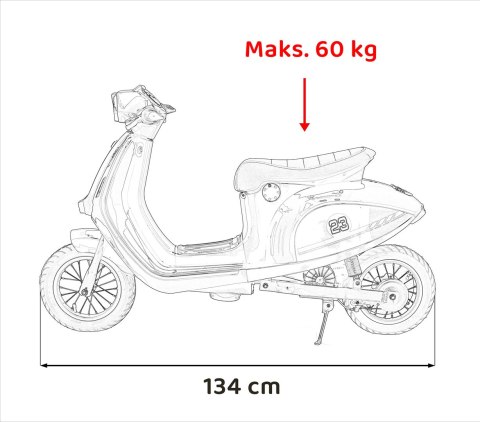 Pojazd Skuter Retro 23 Czerwony