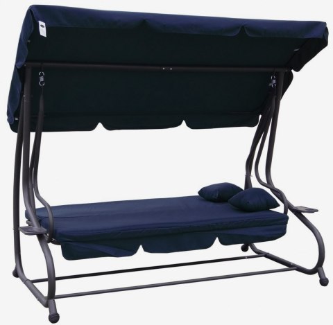 Huśtawka Ogrodowa Siedzisko Textylina 2x1 Granatowa