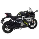 Motocykl Sportowy Metalowy Światła Dźwięki Czarny 250 SR 1:12