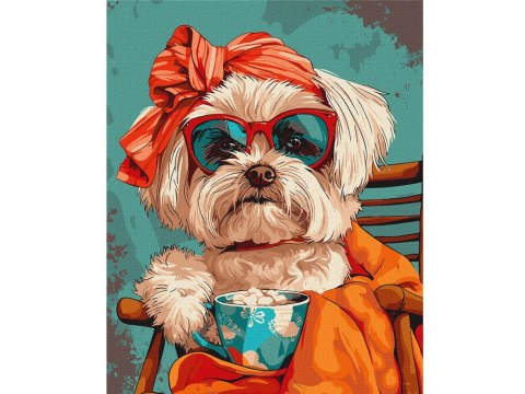 Zestaw do malowania po numerach Stylowy shih tzu KHO6610 40x50 AP0040