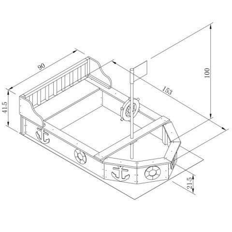 AXI Drewniana Piaskownica Doris ze Schowkiem + Pokrowiec 153 cm
