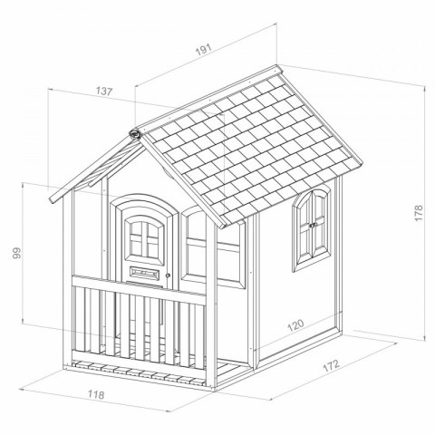AXI Drewniany Domek z Oknami Alex Playhouse 178 cm