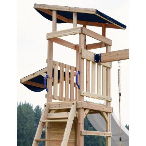 AXI Drewniany Duży Plac Zabaw Huśtawki Zjeżdżalnia Wieża + Piaskownica - Biały