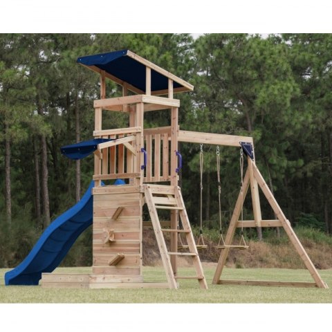 AXI Drewniany Duży Plac Zabaw Huśtawki Zjeżdżalnia Wieża + Piaskownica