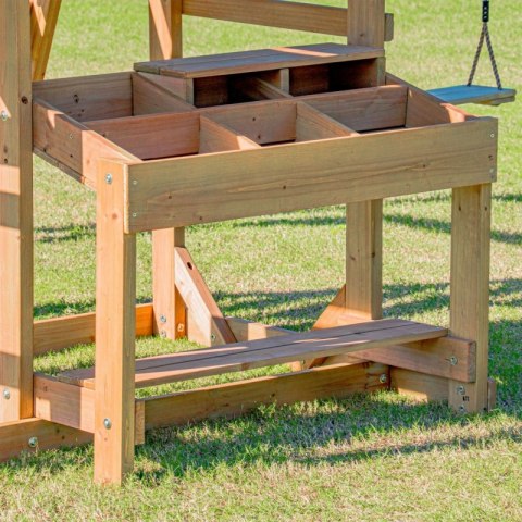 AXI Mitch - Duży Plac Zabaw Drewniany Zjeżdżalnia Hustawki Ścianka Wspinaczkowa + Wieża