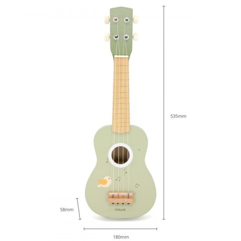 Viga Drewniane Ukulele Gitara Dla Dzieci Zielone Z Nutami