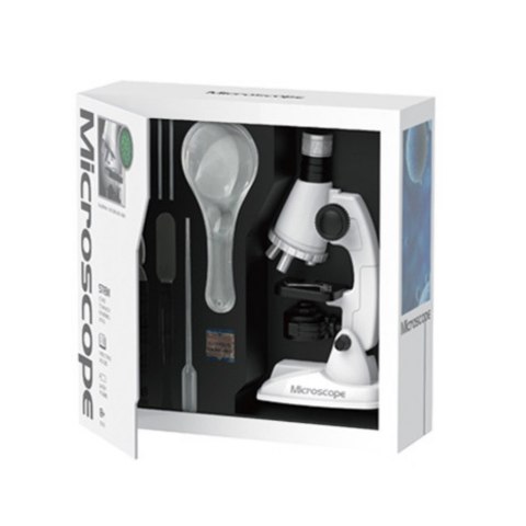 Zestaw Edukacyjny Mikroskop Naukowy Dla Dzieci Akcesoria Biały