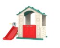Domek Ogrodowy 3w1 dla dzieci Zielony Dach + Zjeżdżalnia + Koszykówka