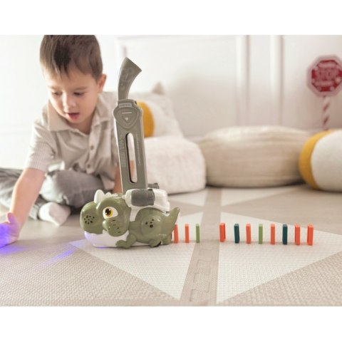 WOOPIE Elektryczna Ciuchcia Lokomotywa do Klocków Domino Dinozaur Pomarańczowy - 8 szt.