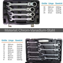 Zestaw Kluczy Płasko-oczkowych z grzechotką 13 elementów BituX