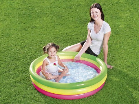 Bestway tęczowy basen dmuchany brodzik basenik 102cm miękkie dno 51104