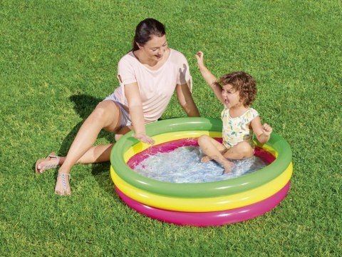 Bestway tęczowy basen dmuchany brodzik basenik 102cm miękkie dno 51104