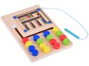 Drewniana układanka z 4 kolorowymi kulkami i magnetycznym rysikiem ZA5579