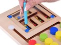 Drewniana układanka z 4 kolorowymi kulkami i magnetycznym rysikiem ZA5579