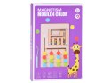 Drewniana układanka z 4 kolorowymi kulkami i magnetycznym rysikiem ZA5579