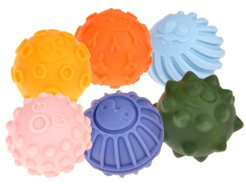 Kolorowe Piłki sensoryczne Piłeczki z wypustkami dla dzieci 6szt ZA5578