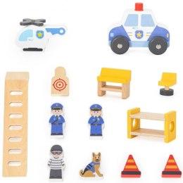VIGA Drewniany Komisariat Policji Radiowóz 3 poziomy 14 el
