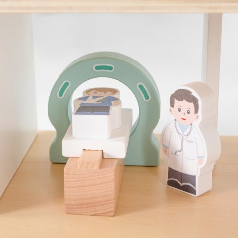 VIGA Drewniany Szpital Z Karetką Winda Zestaw 15 el