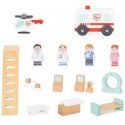 VIGA Drewniany Szpital Z Karetką Winda Zestaw 15 el