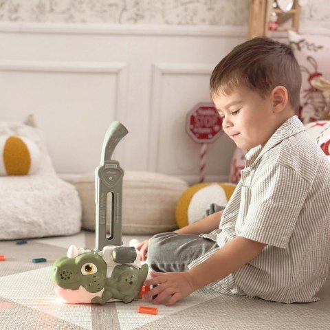 WOOPIE Elektryczna Ciuchcia Lokomotywa do Klocków Domino Dinozaur Zielony - ZESTAW 3 SZT.