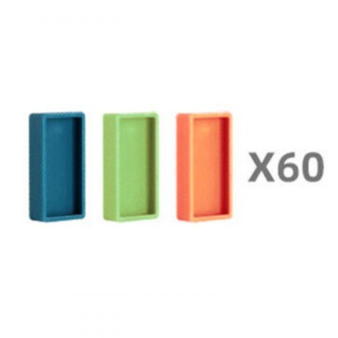 WOOPIE Elektryczna Ciuchcia Lokomotywa do Klocków Domino Dinozaur Zielony - ZESTAW 8 SZT.