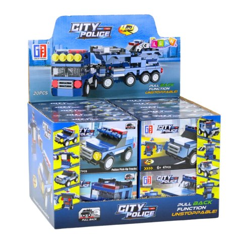 Zestaw Klocki Konstrukcyjne Policja Pojazdy Napęd Frykcyjny