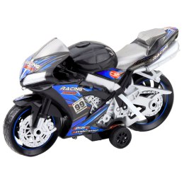 Motor Wyścigowy Ścigacz Napęd Światła Dźwięki Czarno-Niebieski