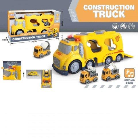 WOOPIE Duża Żółta Laweta City Truck Efekty Dźwiękowe i Świetlne