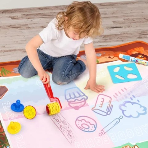 WOOPIE Magiczna Mata do Malowania Wodą XXL Pieczątki Cyferki 100cm