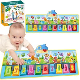 WOOPIE Mata Muzyczna XXL Dinusie 2w1 Pianinko 8 Melodii 110cm