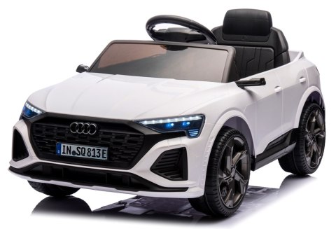 AUDI SQ8 BIAŁY Auto na akumulator, Pilot, Światła, Muzyka, Skóra, koła EVA