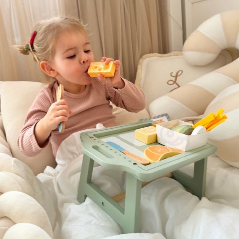 WOOPIE GREEN Zestaw Śniadaniowy z Tacą i Akcesoriami Serwis Pastelowy