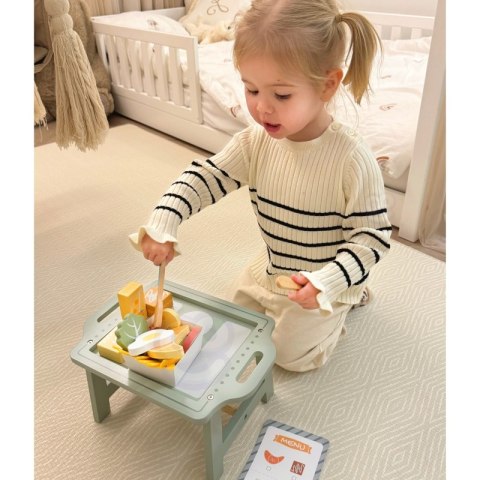 WOOPIE GREEN Zestaw Śniadaniowy z Tacą i Akcesoriami Serwis Pastelowy