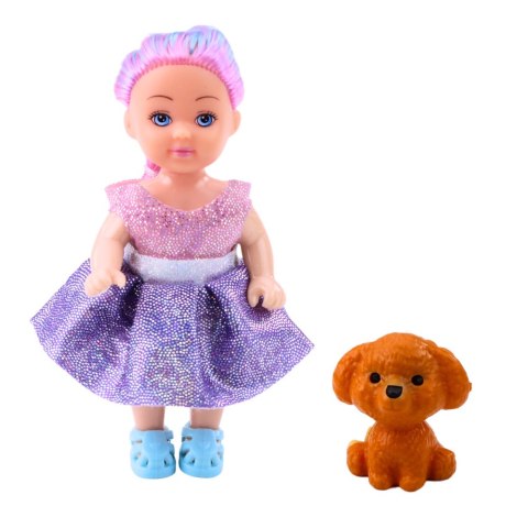 Zestaw Mini Laleczka W Sukience Łóżeczko Dwupiętrowe Piesek