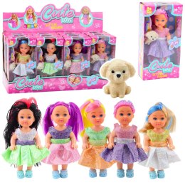 Zestaw Mini Laleczka W Sukience Piesek Lalka Pupil Mix 12cm