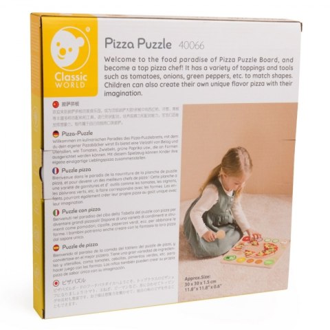 CLASSIC WORLD Drewniana Pizza do Krojenia Układanka Warzywa 22 el.