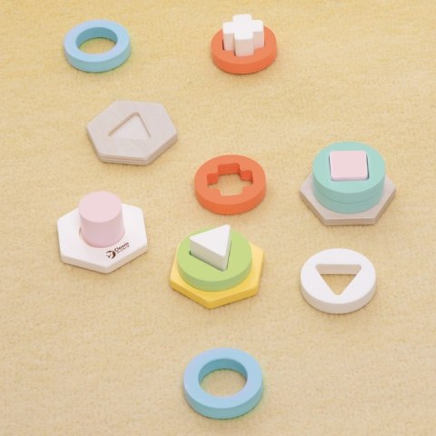 CLASSIC WORLD Sorter Montessori Kształtów i Kolorów Układanka Wieża
