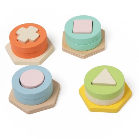 CLASSIC WORLD Sorter Montessori Kształtów i Kolorów Układanka Wieża
