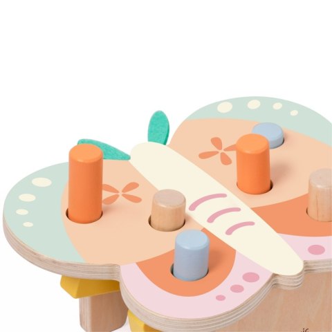 CLASSIC WORLD Wbijak Pastelowy Motylek Montessori z Młoteczkiem