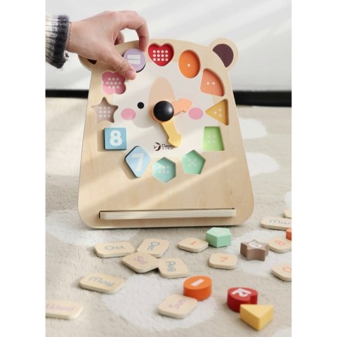 CLASSIC WORLD Zegar Miś Montessori Edukacyjny 3w1 Nauka Czasu Liczenia i Daty