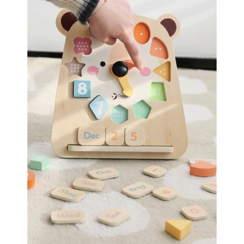 CLASSIC WORLD Zegar Miś Montessori Edukacyjny 3w1 Nauka Czasu Liczenia i Daty