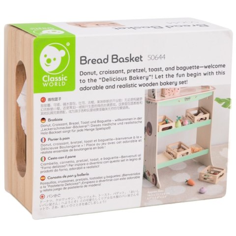 CLASSIC WORLD Zestaw Drewnianych Wypieków w Koszyku 6 el.