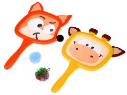 Kolorowe rakietki w kształcie zwierząt +2piłeczki dla najmłodszych ZA5605