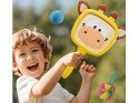 Kolorowe rakietki w kształcie zwierząt +2piłeczki dla najmłodszych ZA5605