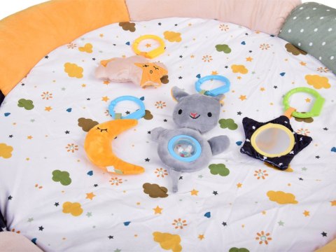 Miękka mata edukacyjna z pałąkiem CHMURKA w stonowanych kolorach ZA5590