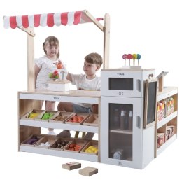 VIGA Drewniany Zestaw Stragan Sklep Supermarket XXL